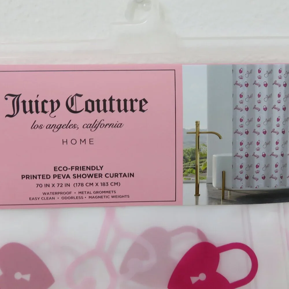 (#124) Juicy Couture Printed PEVA Shower Curtain Bathroom 70